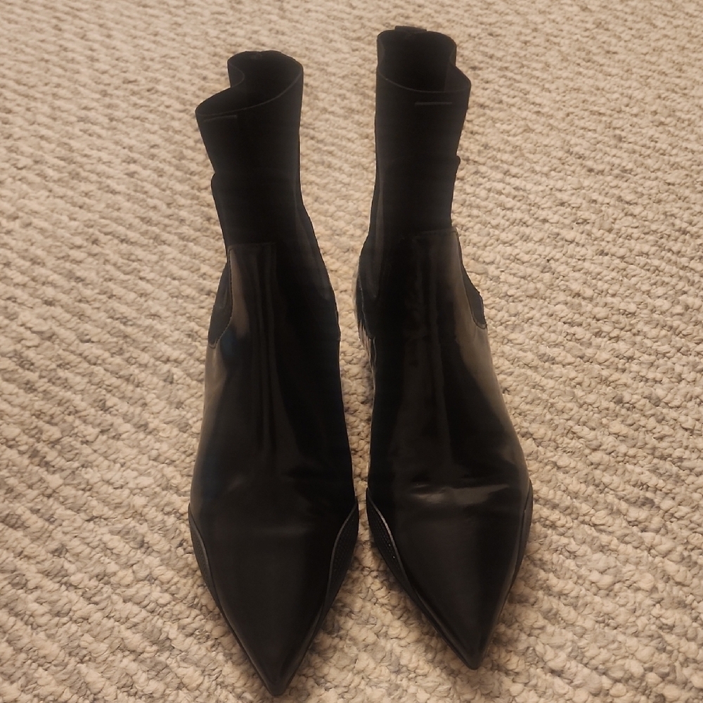 Theory Project Black Ankle Boots Leather Synthetisches Material Size 37 - Picture 4 of 7